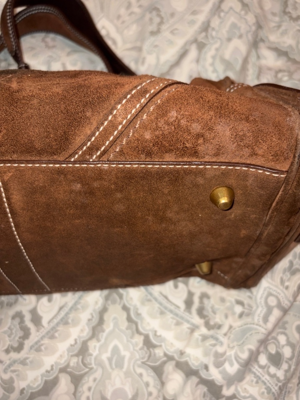 Vintage Coach Mia Soho Chocolate Brown Suede Buckle Satchel - Picture 6 of 14